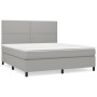 Cama box spring con colchón tela gris claro 180x200 cm de , Camas y somieres - Ref: Foro24-3141713, Precio: 573,19 €, Descuen...