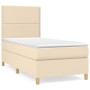 Cama box spring con colchón tela color crema 90x190 cm de , Camas y somieres - Ref: Foro24-3142222, Precio: 338,15 €, Descuen...