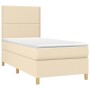 Cama box spring con colchón tela color crema 90x190 cm de , Camas y somieres - Ref: Foro24-3142222, Precio: 338,15 €, Descuen...