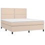 Cama box spring con colchón cuero sintético capuchino 180x200cm de , Camas y somieres - Ref: Foro24-3142802, Precio: 629,71 €...