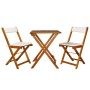 Mesa y sillas bistró plegables 3 pzas y cojines madera maciza de vidaXL, Conjuntos de jardín - Ref: Foro24-44014, Precio: 159...