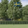 Mástil y bandera de Suecia aluminio 6,23 m de , Banderas y mangas de viento - Ref: Foro24-3147112, Precio: 72,43 €, Descuento: %