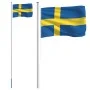 Mástil y bandera de Suecia aluminio 6,23 m de , Banderas y mangas de viento - Ref: Foro24-3147112, Precio: 72,43 €, Descuento: %