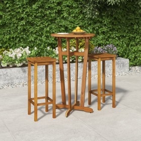 Mesa y taburetes altos de jardín 3 pzas madera maciza acacia de , Conjuntos de jardín - Ref: Foro24-3154384, Precio: 181,31 €...