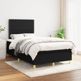 Cama box spring con colchón tela negro 120x200 cm de , Camas y somieres - Ref: Foro24-3142243, Precio: 395,82 €, Descuento: %