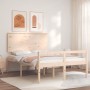 Cama para personas mayores con cabecero madera maciza 140x190cm de , Camas y somieres - Ref: Foro24-3195461, Precio: 171,00 €...