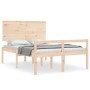 Cama para personas mayores con cabecero madera maciza 140x190cm de , Camas y somieres - Ref: Foro24-3195461, Precio: 171,00 €...