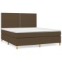 Cama box spring con colchón tela marrón oscuro 180x200 cm de , Camas y somieres - Ref: Foro24-3142276, Precio: 581,54 €, Desc...
