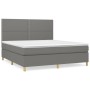 Cama box spring con colchón tela gris oscuro 180x200 cm de , Camas y somieres - Ref: Foro24-3142274, Precio: 587,37 €, Descue...