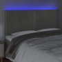 Cabecero con luces LED terciopelo gris claro 160x5x118/128 cm de , Cabeceros y pies de cama - Ref: Foro24-3122338, Precio: 10...
