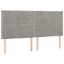 Cabecero con luces LED terciopelo gris claro 160x5x118/128 cm de , Cabeceros y pies de cama - Ref: Foro24-3122338, Precio: 10...