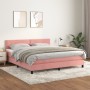Cama box spring con colchón terciopelo rosa 160x200 cm de , Camas y somieres - Ref: Foro24-3141256, Precio: 454,44 €, Descuen...