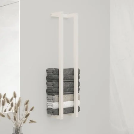 Toallero de madera maciza de pino blanco 23x18x110 cm de , Toalleros - Ref: Foro24-822403, Precio: 22,37 €, Descuento: %