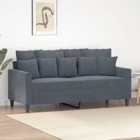 Dunkelgraues 2-Sitzer-Sofa aus Samt, 140 cm von , Sofas - Ref: Foro24-359304, Preis: 189,95 €, Rabatt: %