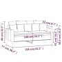 Dunkelgraues 2-Sitzer-Sofa aus Samt, 140 cm von , Sofas - Ref: Foro24-359304, Preis: 189,95 €, Rabatt: %
