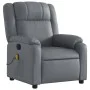 Sillón de masaje reclinable cuero sintético gris de , Sillones - Ref: Foro24-373532, Precio: 268,29 €, Descuento: %