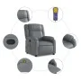 Sillón de masaje reclinable cuero sintético gris de , Sillones - Ref: Foro24-373532, Precio: 268,29 €, Descuento: %