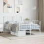Estructura cama metal con cabecero y estribo blanco 120x190 cm de , Camas y somieres - Ref: Foro24-373951, Precio: 88,64 €, D...