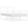 Estructura cama metal con cabecero y estribo blanco 120x190 cm de , Camas y somieres - Ref: Foro24-373951, Precio: 88,64 €, D...