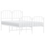 Estructura cama metal con cabecero y estribo blanco 120x190 cm de , Camas y somieres - Ref: Foro24-373951, Precio: 88,64 €, D...