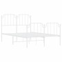 Estructura cama metal con cabecero y estribo blanco 120x190 cm de , Camas y somieres - Ref: Foro24-373951, Precio: 88,64 €, D...