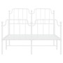 Estructura cama metal con cabecero y estribo blanco 120x190 cm de , Camas y somieres - Ref: Foro24-373951, Precio: 88,64 €, D...
