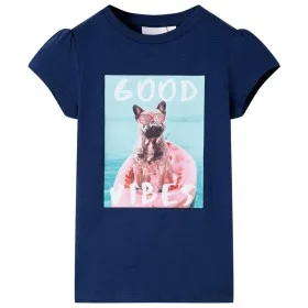 Camiseta infantil azul marino 116 de , Camisetas para niños - Ref: Foro24-11216, Precio: 8,52 €, Descuento: %
