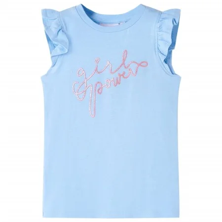 Camiseta infantil de manga volante azul claro 92 de , Camisetas para niños - Ref: Foro24-11324, Precio: 8,19 €, Descuento: %