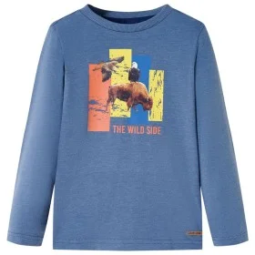 Camiseta infantil de manga larga azul mélange 140 de , Camisetas para niños - Ref: Foro24-12993, Precio: 9,76 €, Descuento: %