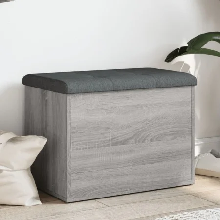 Sonoma gray engineered wood storage bench 62x42x45 cm by , Benches for halls and storage - Ref: Foro24-835045, Price: 71,29 €...