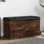 Bench with storage engineered wood smoked oak 82x42x45cm by , Benches for halls and storage - Ref: Foro24-835051, Price: 73,5...