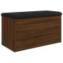 Bench with storage engineered wood smoked oak 82x42x45cm by , Benches for halls and storage - Ref: Foro24-835051, Price: 73,5...