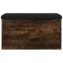 Bench with storage engineered wood smoked oak 82x42x45cm by , Benches for halls and storage - Ref: Foro24-835051, Price: 73,5...