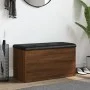 Brown oak engineered wood storage bench 82x42x45 cm by , Benches for halls and storage - Ref: Foro24-835053, Price: 73,70 €, ...