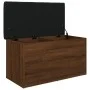 Brown oak engineered wood storage bench 82x42x45 cm by , Benches for halls and storage - Ref: Foro24-835053, Price: 73,70 €, ...