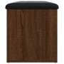 Banco con almacenaje madera ingeniería roble marrón 82x42x45 cm de , Bancos para recibidores y almacenamiento - Ref: Foro24-8...