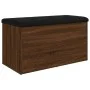 Brown oak engineered wood storage bench 82x42x45 cm by , Benches for halls and storage - Ref: Foro24-835053, Price: 73,70 €, ...