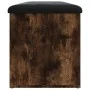 Bank aus Holzwerkstoff mit Stauraum, geräucherte Eiche, 102 x 42 x 45 cm von , Bänke für Hallen und Lager - Ref: Foro24-83505...