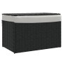 Cesto de ropa sucia con tapa ratán sintético negro 55,5x35x34cm de , Cestas para ropa - Ref: Foro24-372052, Precio: 57,39 €, ...
