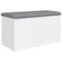 White engineered wood storage bench 82x42x45 cm by , Benches for halls and storage - Ref: Foro24-835047, Price: 67,03 €, Disc...