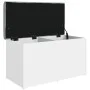 White engineered wood storage bench 82x42x45 cm by , Benches for halls and storage - Ref: Foro24-835047, Price: 67,03 €, Disc...