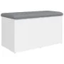 Banco con almacenaje madera de ingeniería blanco 82x42x45 cm de , Bancos para recibidores y almacenamiento - Ref: Foro24-8350...