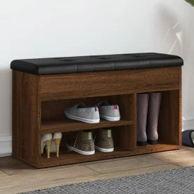 Schuhbank aus Holzwerkstoff Eiche braun 82x32x45,5 cm von , Bänke für Hallen und Lager - Ref: Foro24-835032, Preis: 80,33 €, ...