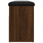 Banco zapatero madera de ingeniería marrón roble 82x32x45,5 cm de , Bancos para recibidores y almacenamiento - Ref: Foro24-83...