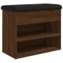 Shoe bench engineered wood oak brown 62x32x50 cm by , Benches for halls and storage - Ref: Foro24-835102, Price: 60,56 €, Dis...
