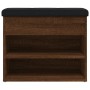 Banco zapatero madera de ingeniería marrón roble 62x32x50 cm de , Bancos para recibidores y almacenamiento - Ref: Foro24-8351...