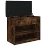 Shoe bench engineered wood smoked oak 62x32x50 cm by , Benches for halls and storage - Ref: Foro24-835100, Price: 60,90 €, Di...