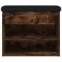 Shoe bench engineered wood smoked oak 62x32x50 cm by , Benches for halls and storage - Ref: Foro24-835100, Price: 60,90 €, Di...