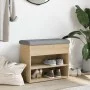 Banco zapatero madera de ingeniería roble Sonoma 62x32x50 cm de , Bancos para recibidores y almacenamiento - Ref: Foro24-8350...