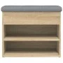Banco zapatero madera de ingeniería roble Sonoma 62x32x50 cm de , Bancos para recibidores y almacenamiento - Ref: Foro24-8350...